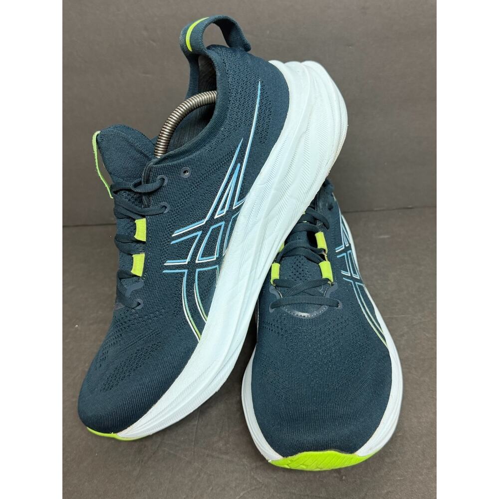 ASICS Gel Nimbus 26 Running Shoes French Blue/Electric Lime Men's Size 11.5 - Picture 4 of 10